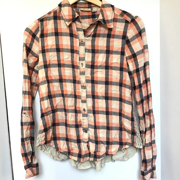 ANTHROPOLOGIE Holding Horses Peplum Flannel 0 - Picture 2 of 5